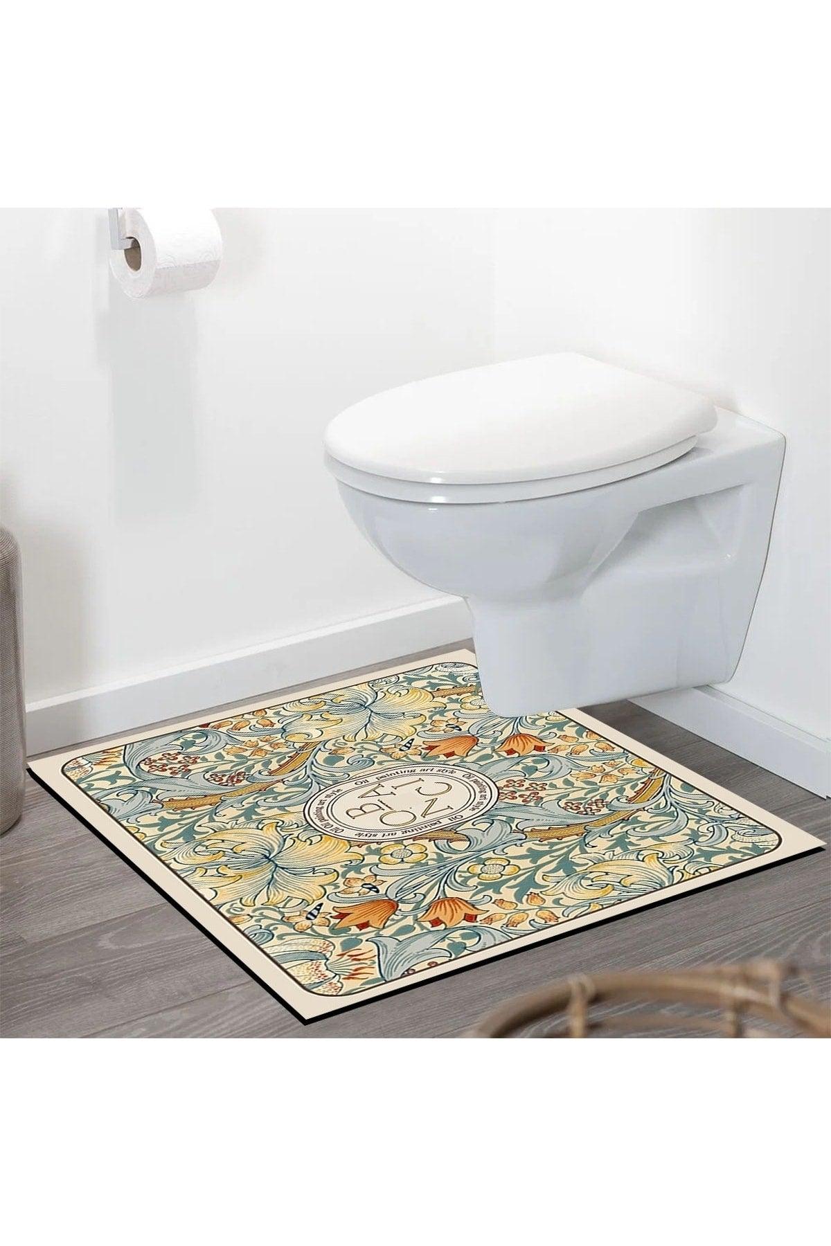 Osso Patterned Shower Front Square Bathroom Carpet Doormat Single Piece 60x60cm - Swordslife