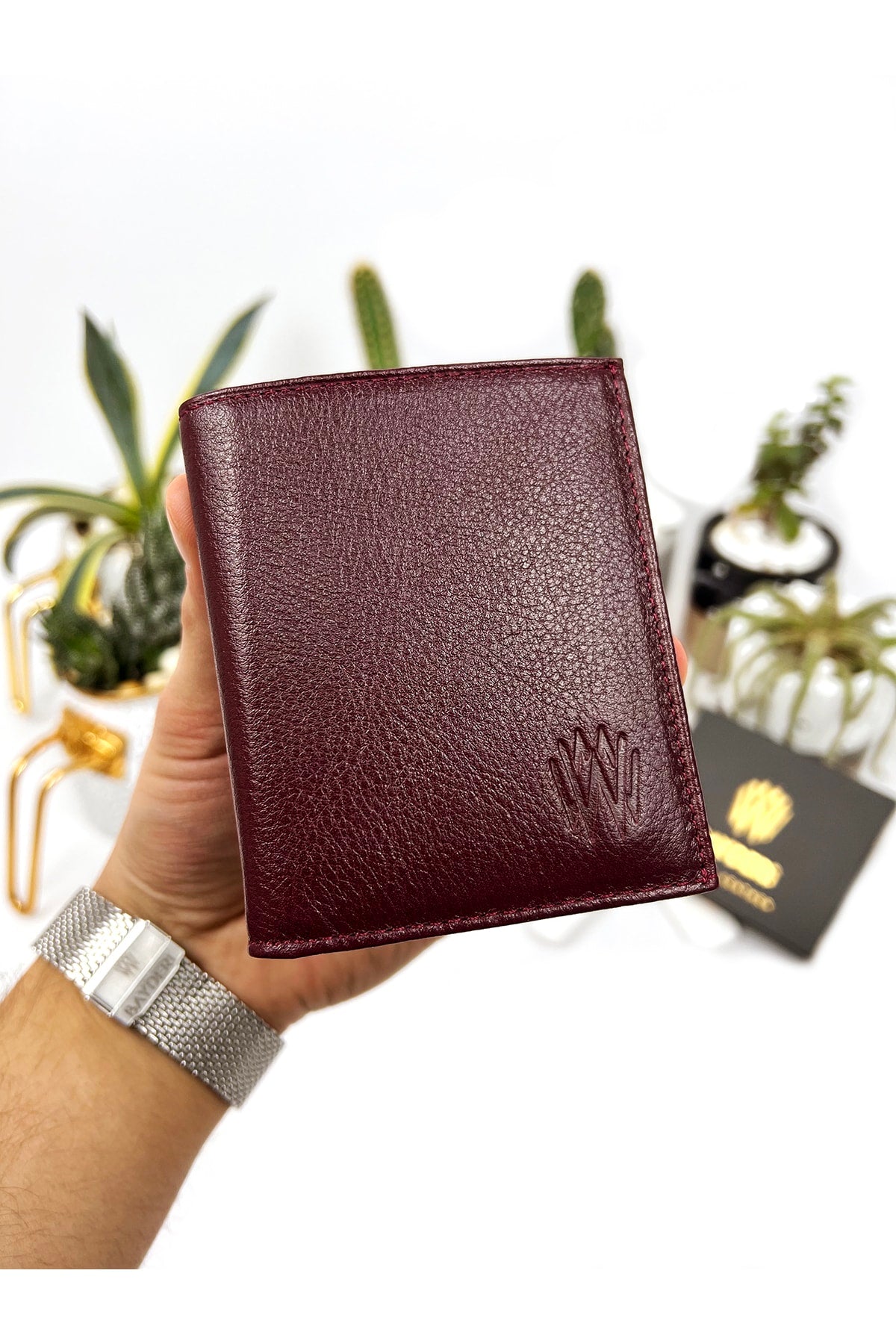 Genuine Leather Claret Red Handy Men's Wallet