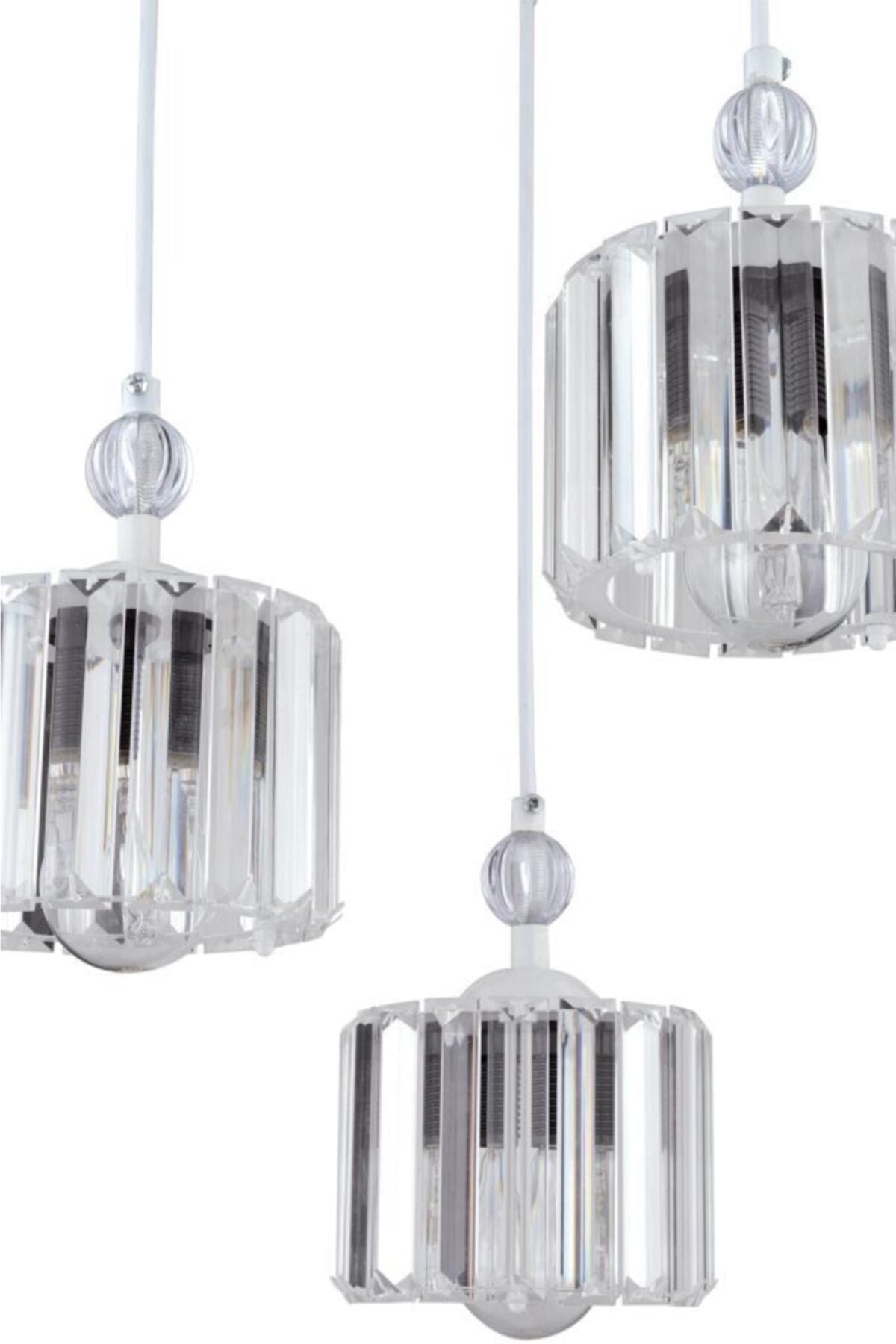 Maya 3-Piece White Y-10 Stone Chandelier