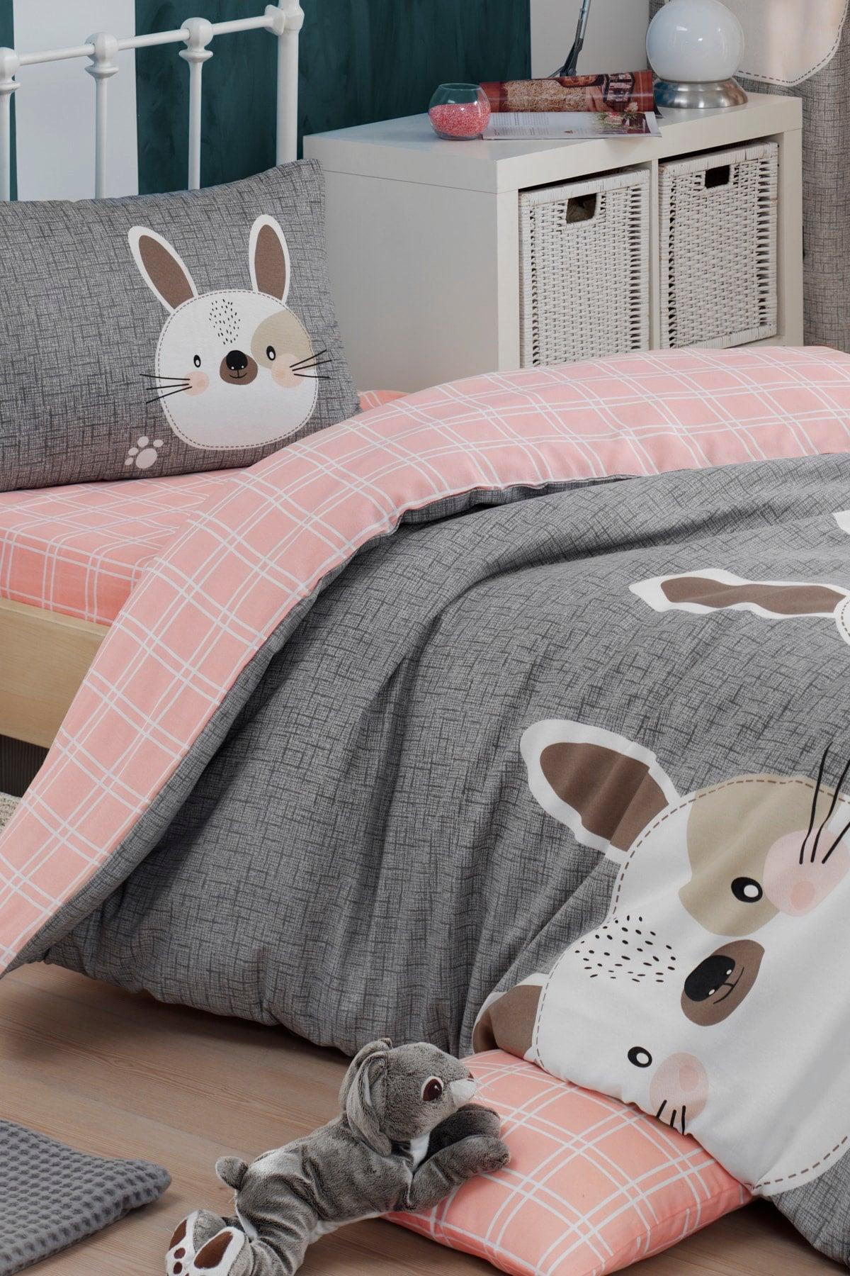 Easy-to-Iron Duvet Cover Set Single Rabbit A - Swordslife