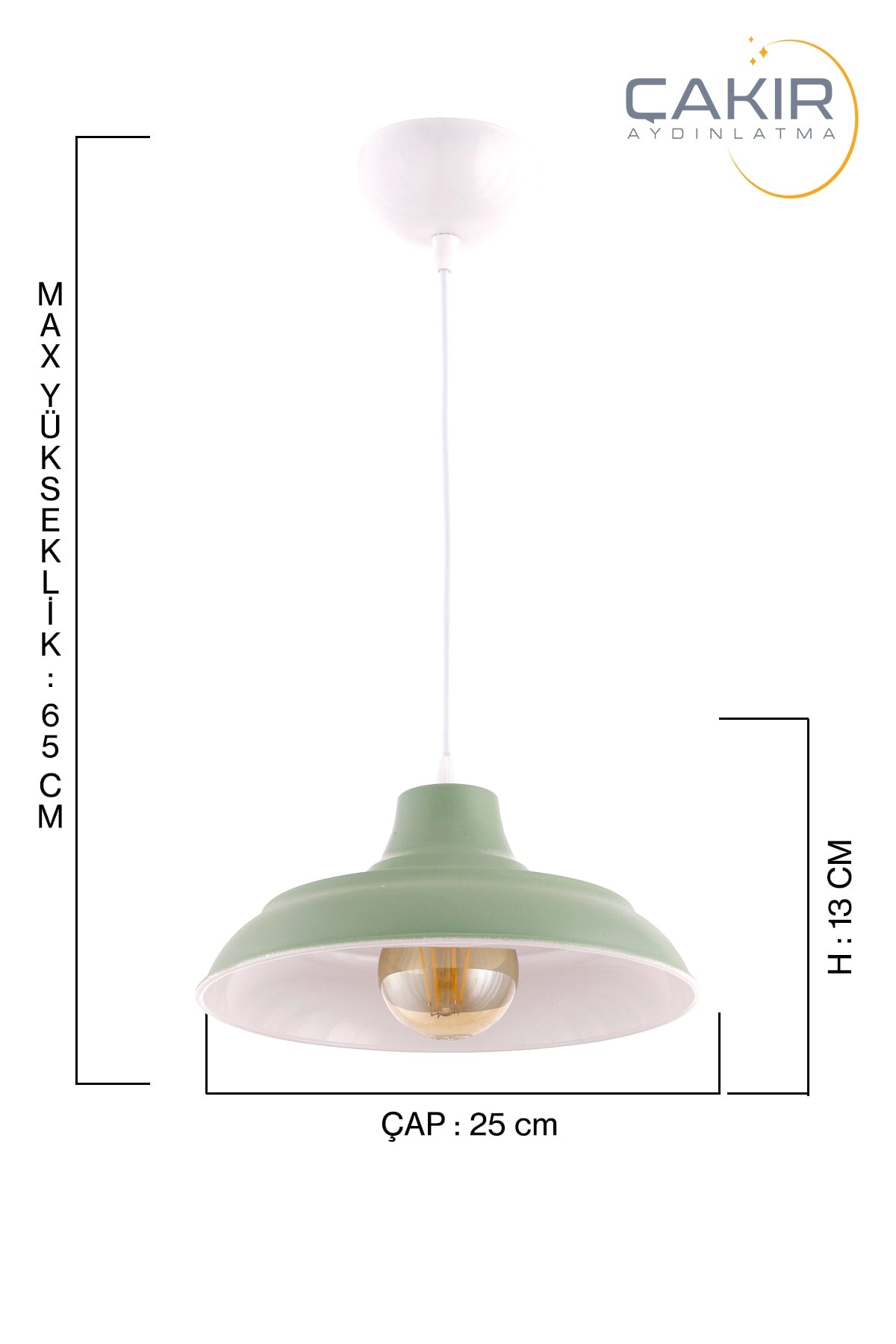 Bow Finish Green Single Pendant Chandelier - Çakır Avize