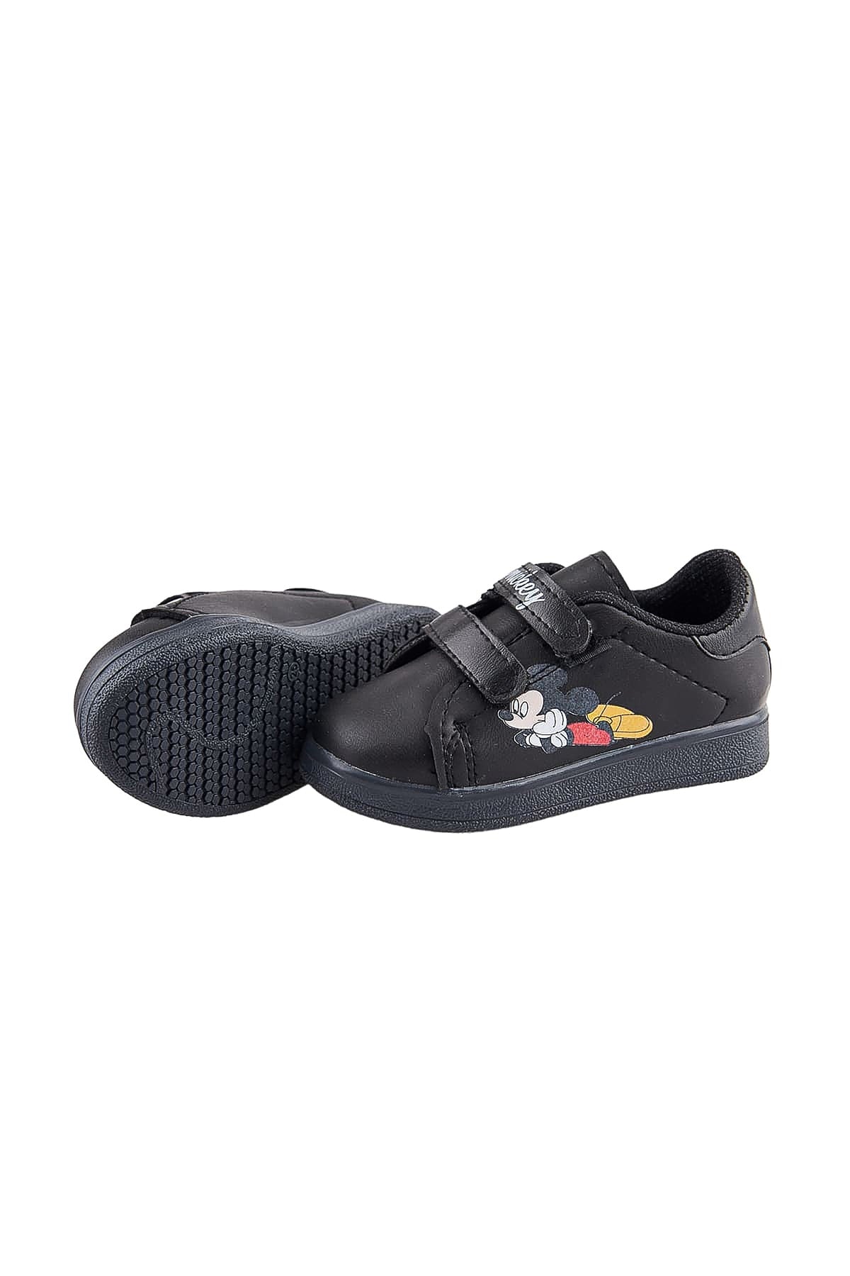 Unisex Kids Black Velcro Casual Sneakers..