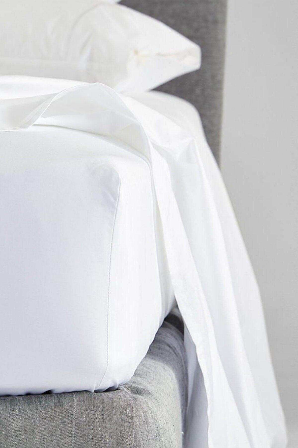 Home Double Plain White Luxury Cotton Duvet Cover Set - Set - Swordslife