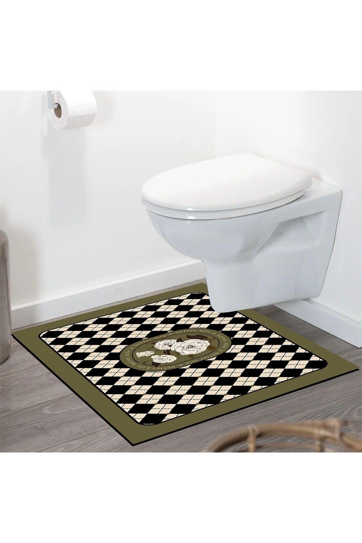 Osso Patterned Shower Front Square Bathroom Carpet Doormat Single Piece 60x60cm - Swordslife