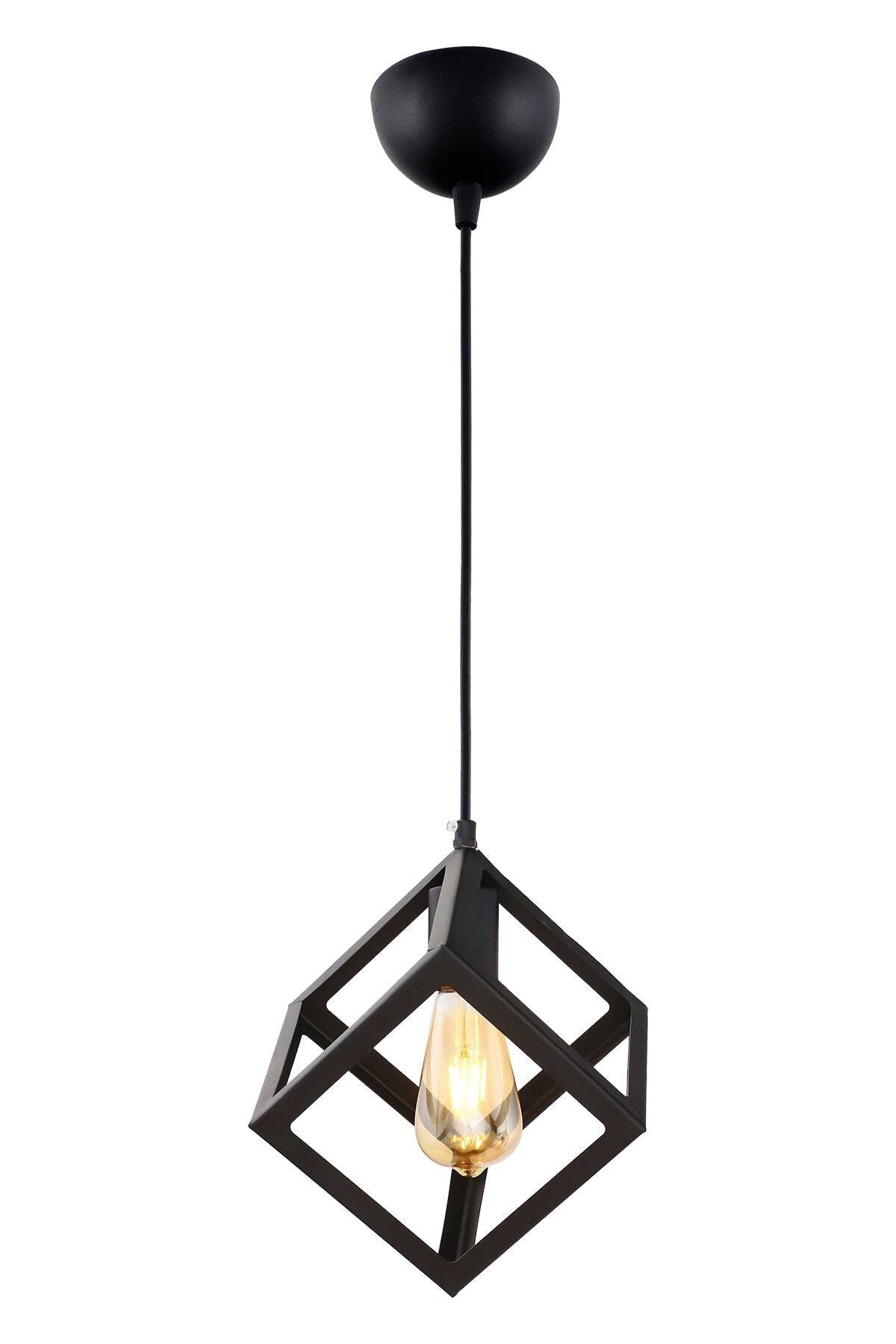 Cube Single Black Chandelier