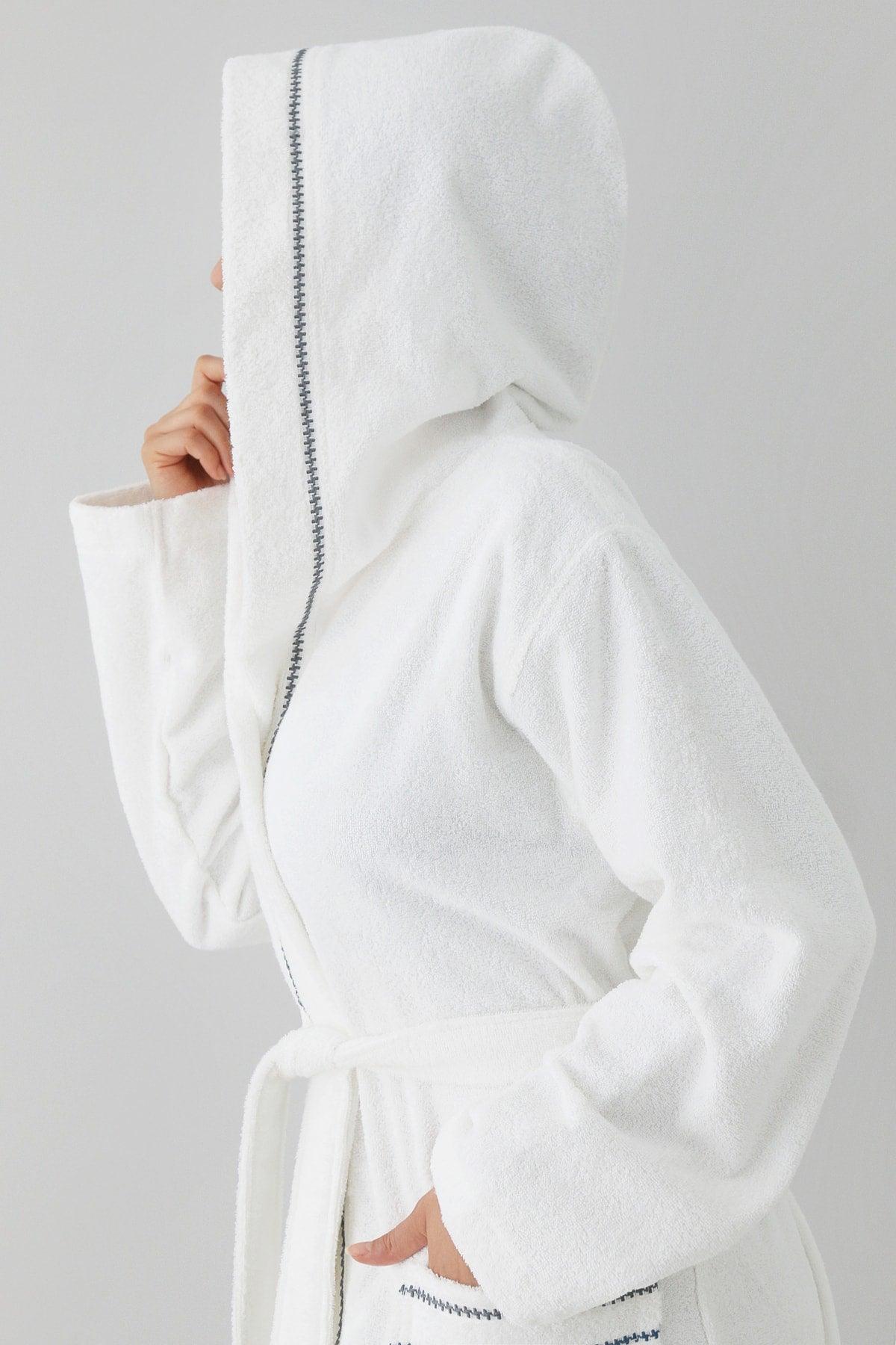 Profundo Robe Cloud - Extra Soft, Modern And Special Design 100% Cotton Unisex Hooded Bathrobe - Swordslife