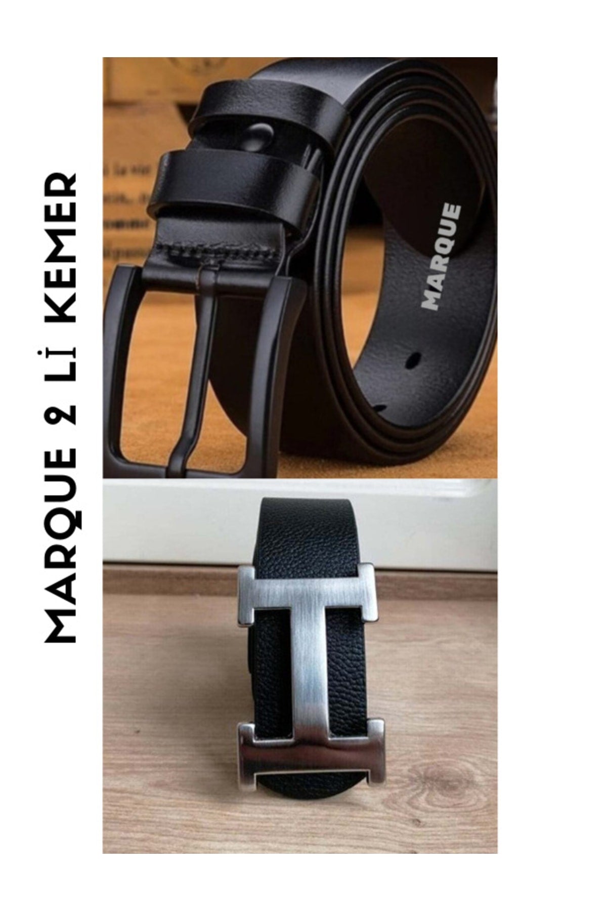 Belt Suitable for Men's Leather, Jeans and Canvas Trousers 2 Pieces