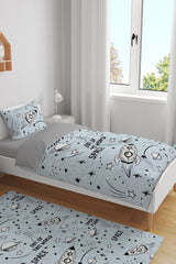 Blue Tumbled Space Patterned Single Baby Kids Duvet Cover Set