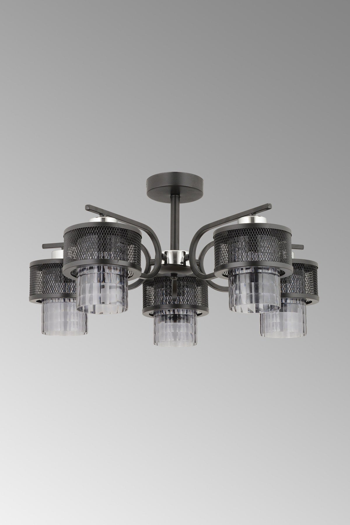 Karla 5-Piece Modern Chrome Plafonier Chandelier