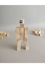 Store Wooden Cube Blocks 2 Cm - 100 Pieces - Natural Wooden Cube