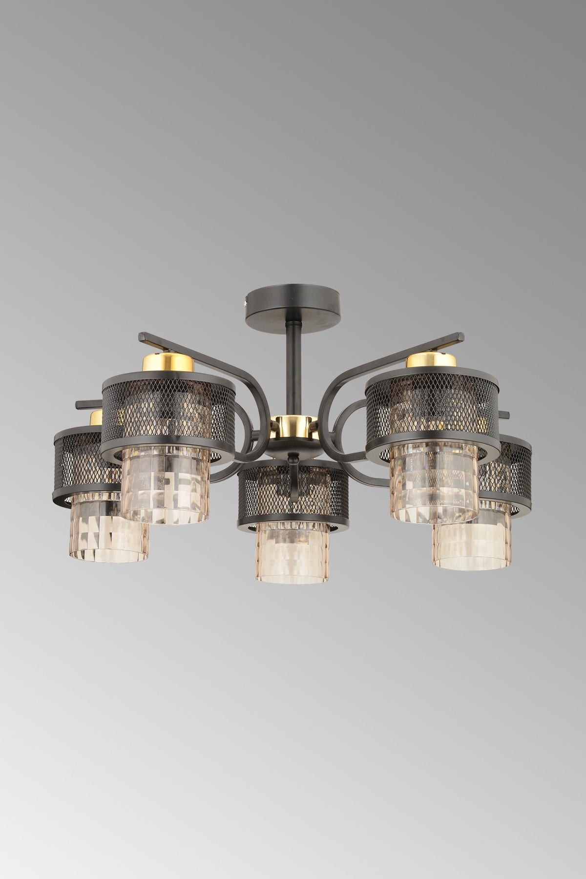 Karla 5-Piece Modern Yellow Plafonier Chandelier