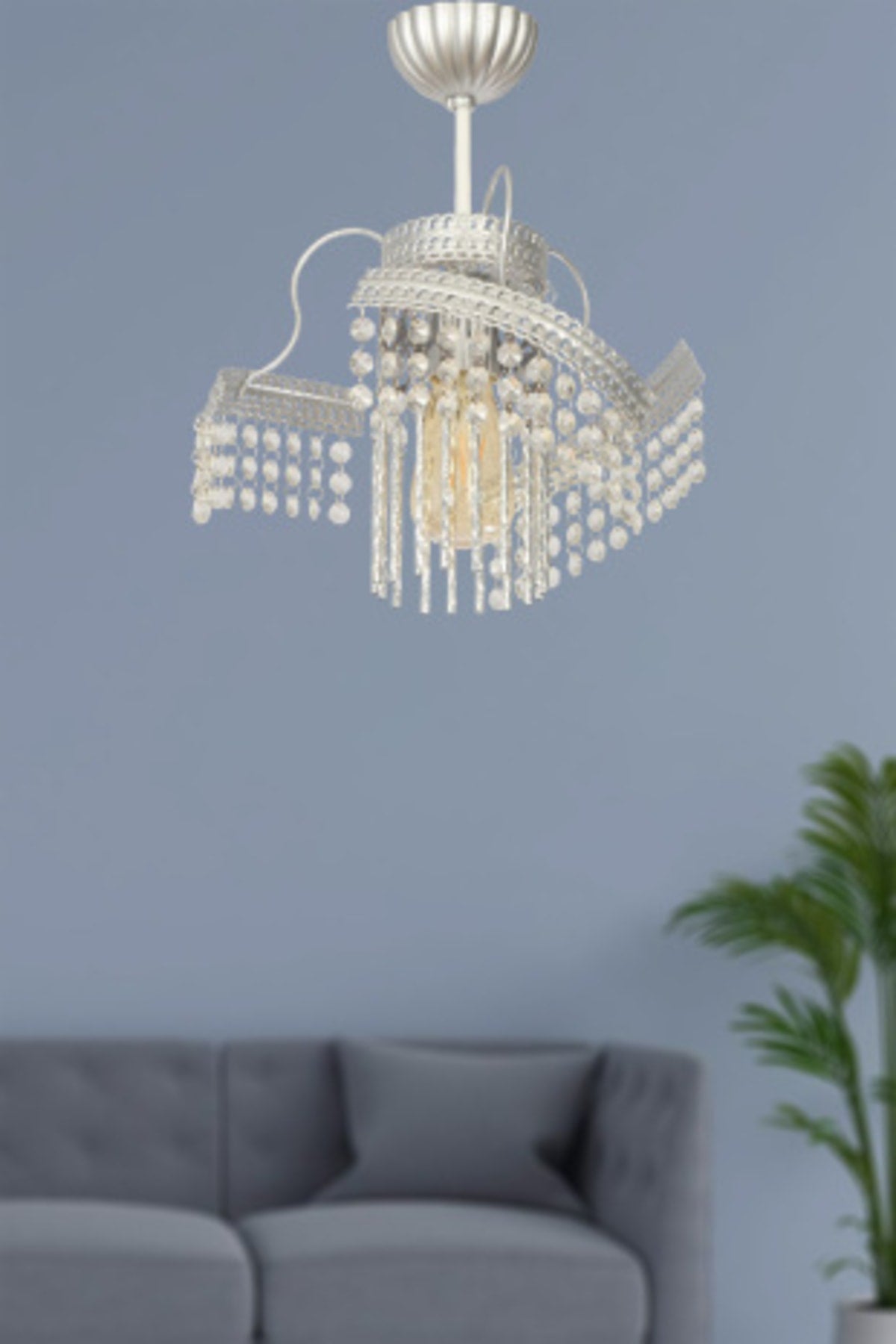 Lighting Saren Single Case Stone Chrome