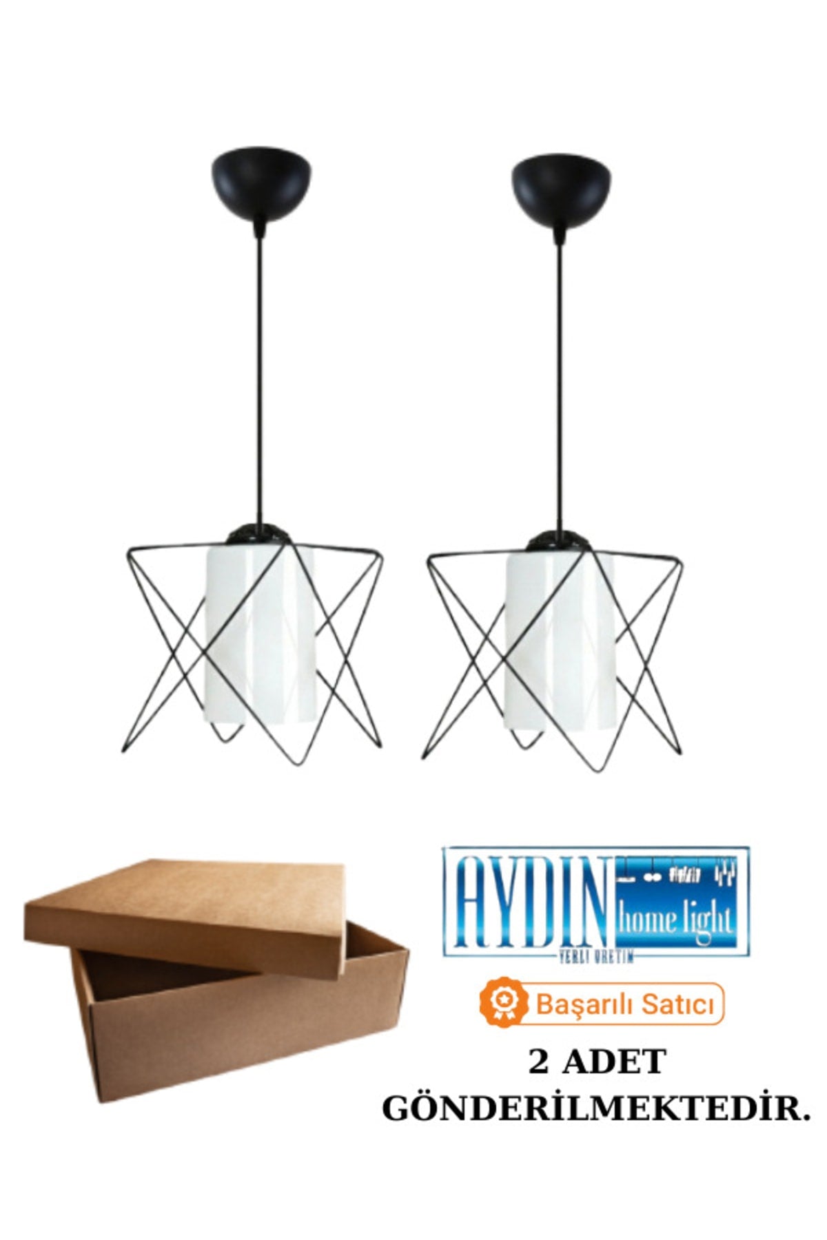 Black Pendant Chandelier 2 Pieces