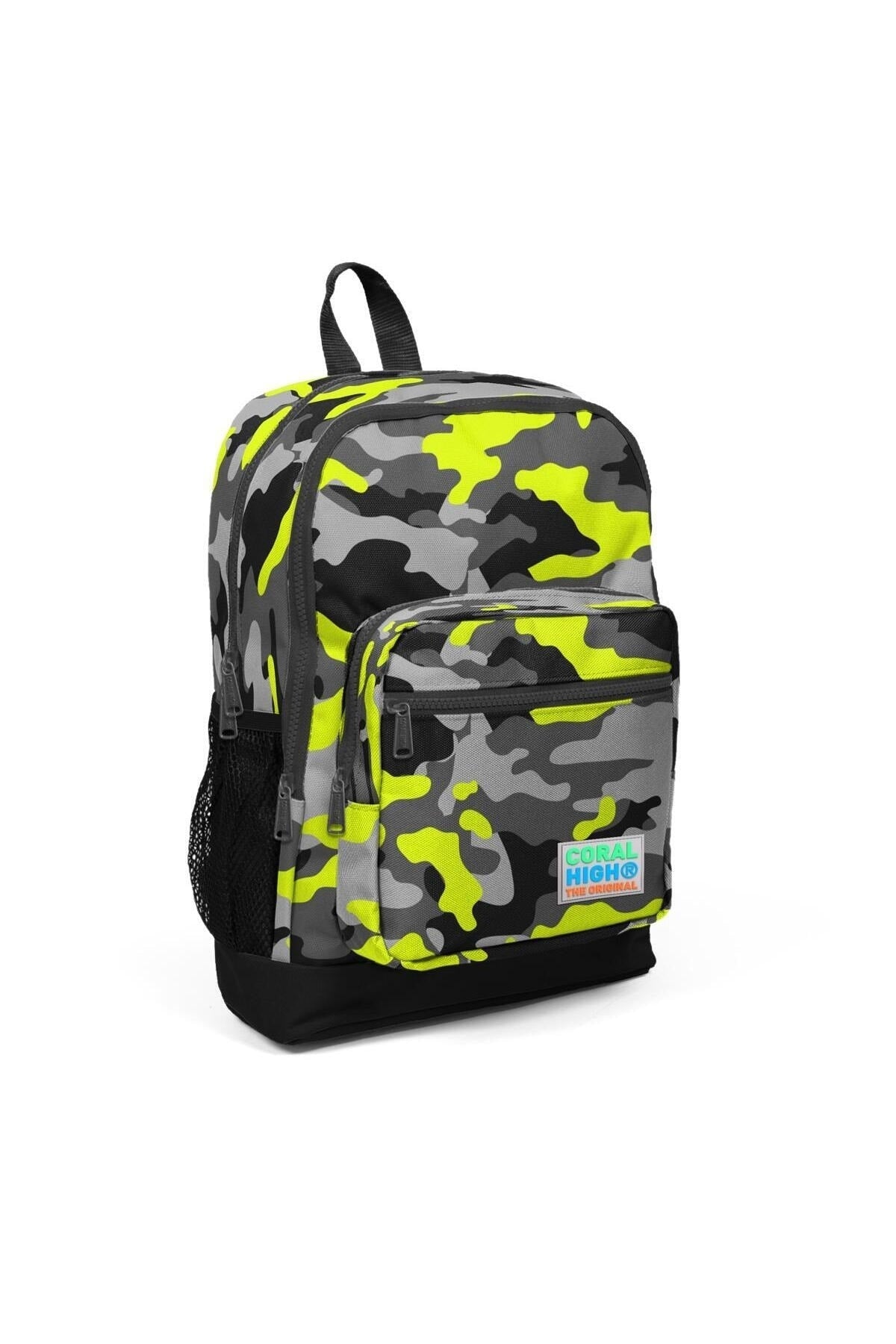 Kids Black Gray Camouflage Patterned USB 3 Pcs School Bag Set SET0123291