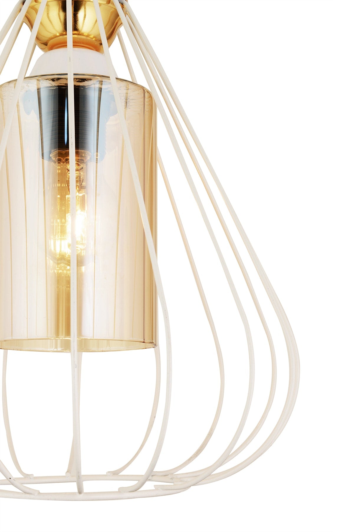 Single Tulip White Modern Downward Facing Chandelier