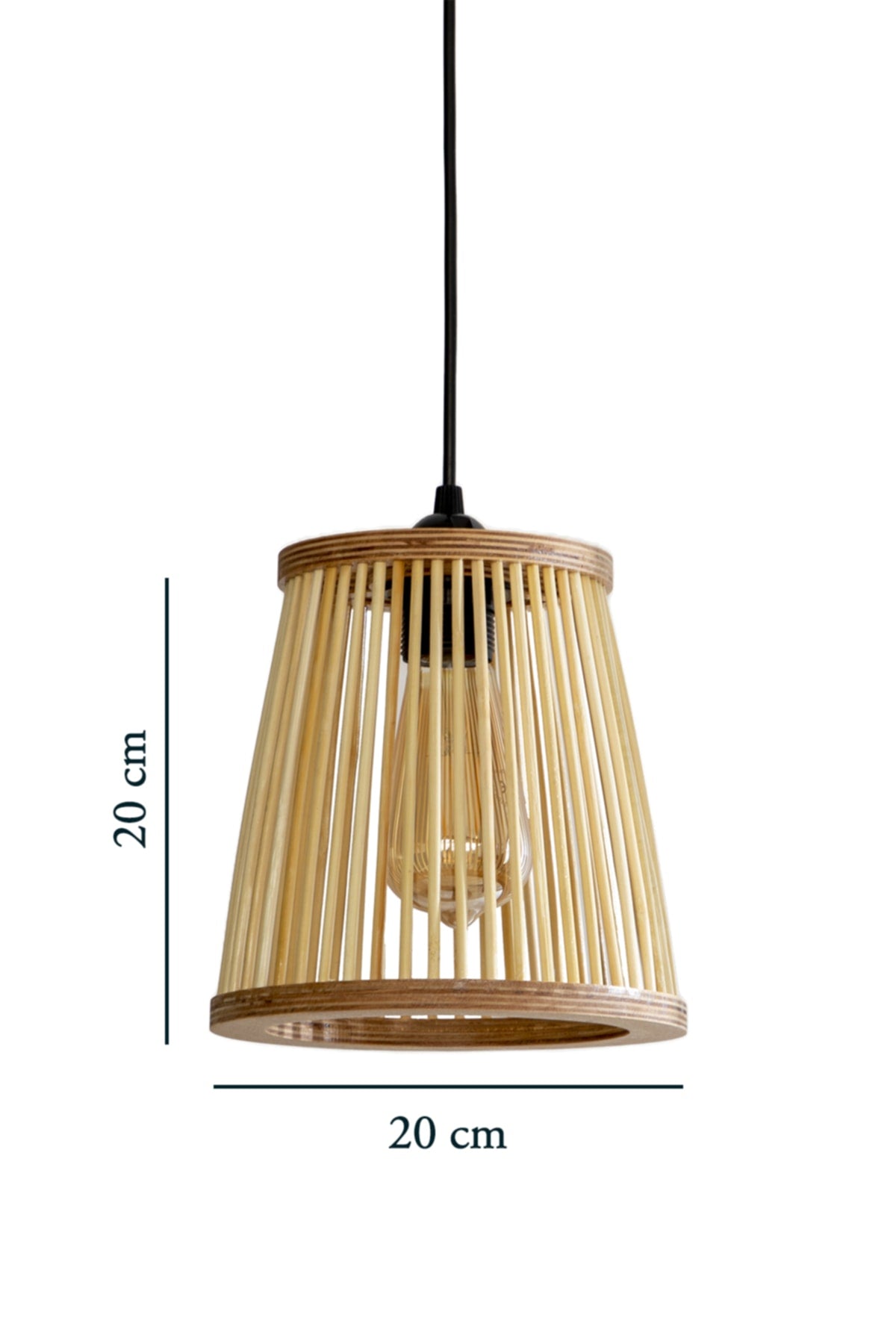 Rustic Series Ayder Bamboo Pendant Lamp Chandelier 20cm