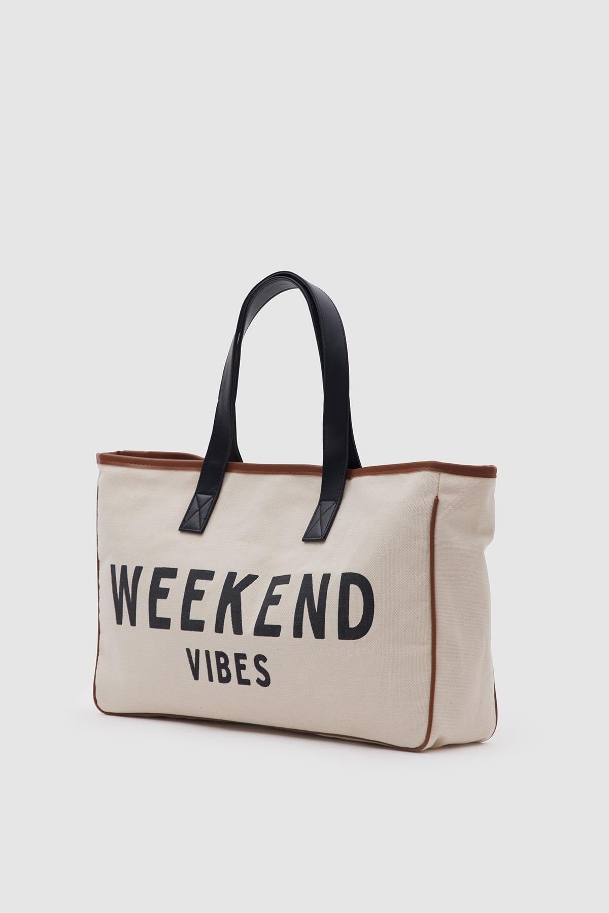 Canvas Fabric Bigger Shopper Bag Weekend