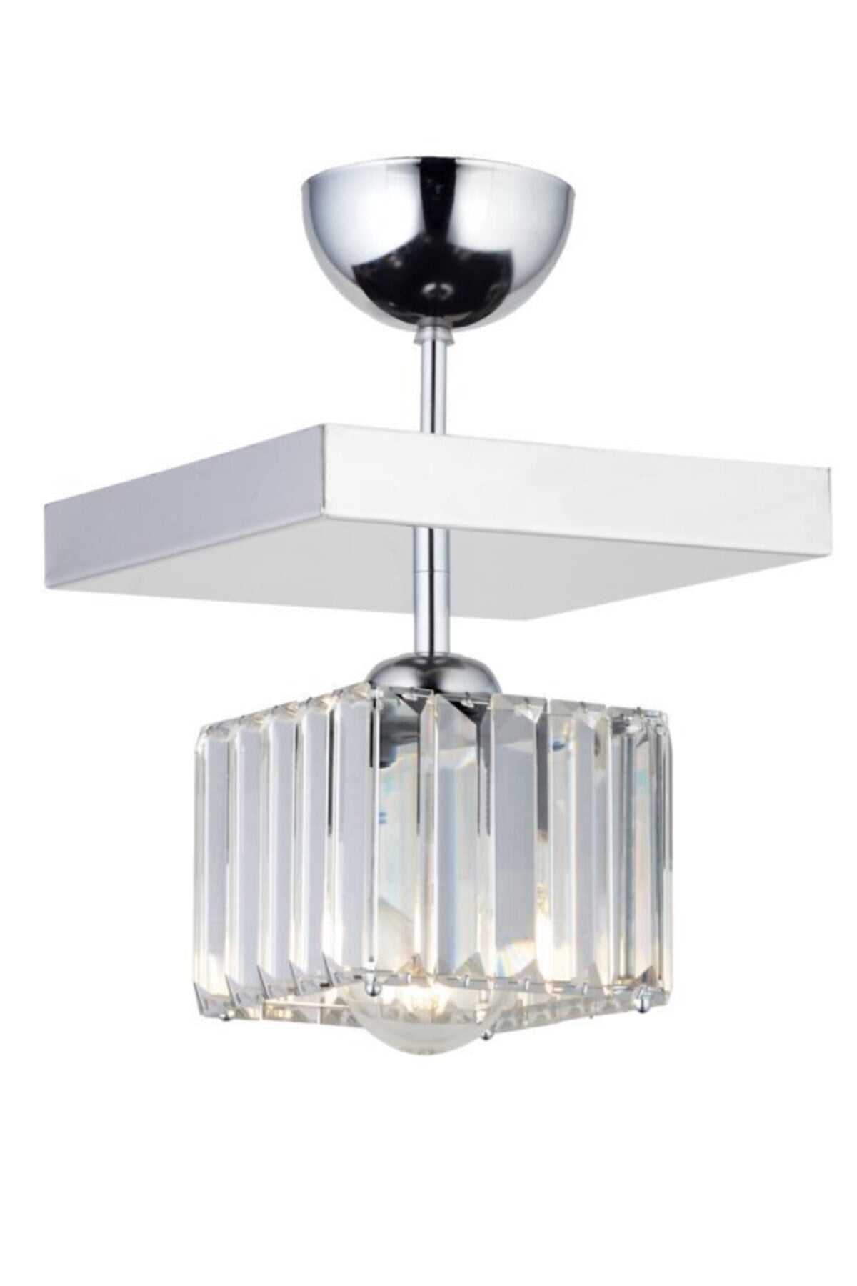 Lara Single Square Chrome K-10 Chandelier