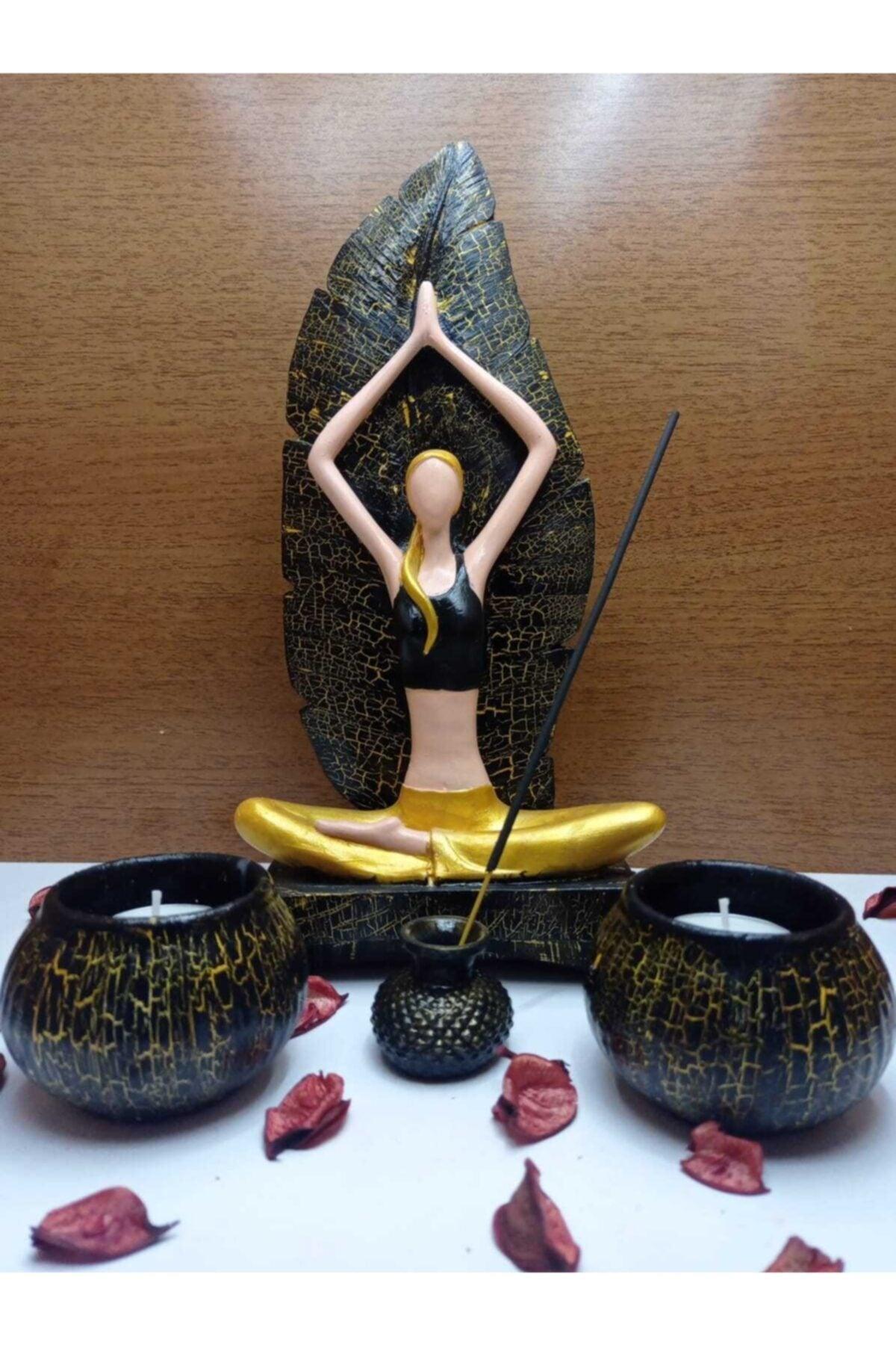 Girl Practicing Yoga + Incense Holder and Candle Holder - Swordslife