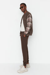 Brown Men's Basic Regular/Normal Fit Elastic Jogger Sweatpants TMNSS20EA0053