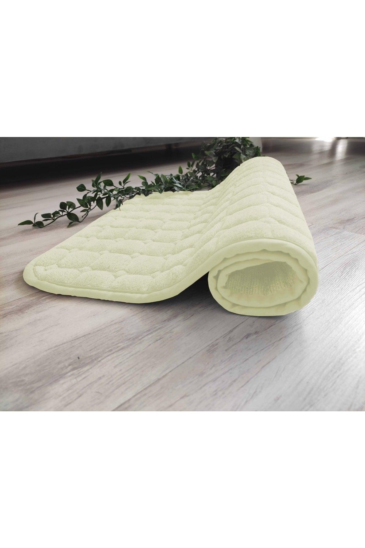 Bath Mat Non-Slip Base Water Absorbent Washable Triple (40x60)+(50x80)+(60x100) Cm Cream Bath Mat - Swordslife