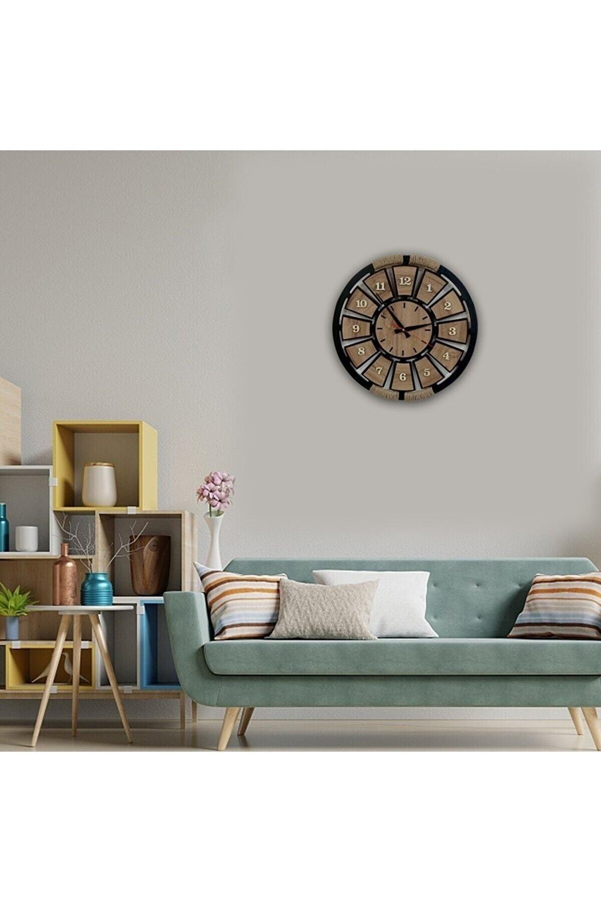 Decorative Analog Wall Clock with Wooden Rope - Swordslife
