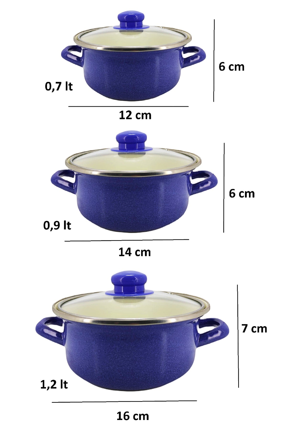 Mini Cookware Set Enamel 6 Pieces Storage Container Set