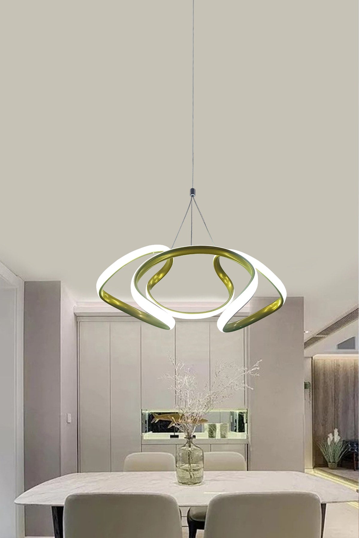 Dron Pendant Lamp Gold Color LED Chandelier White Light Modern LED Chandelier