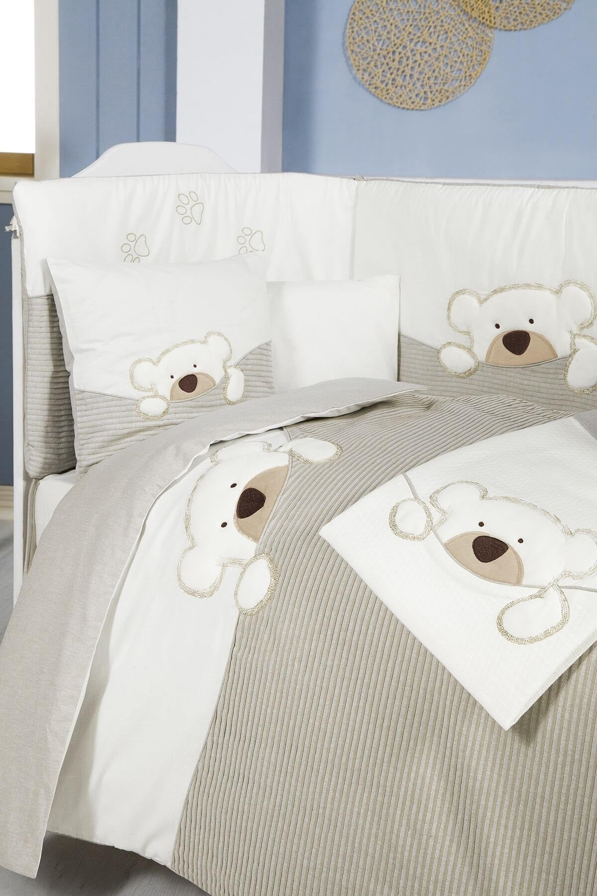 Teddy Baby Duvet Cover Set With Linen 100*150