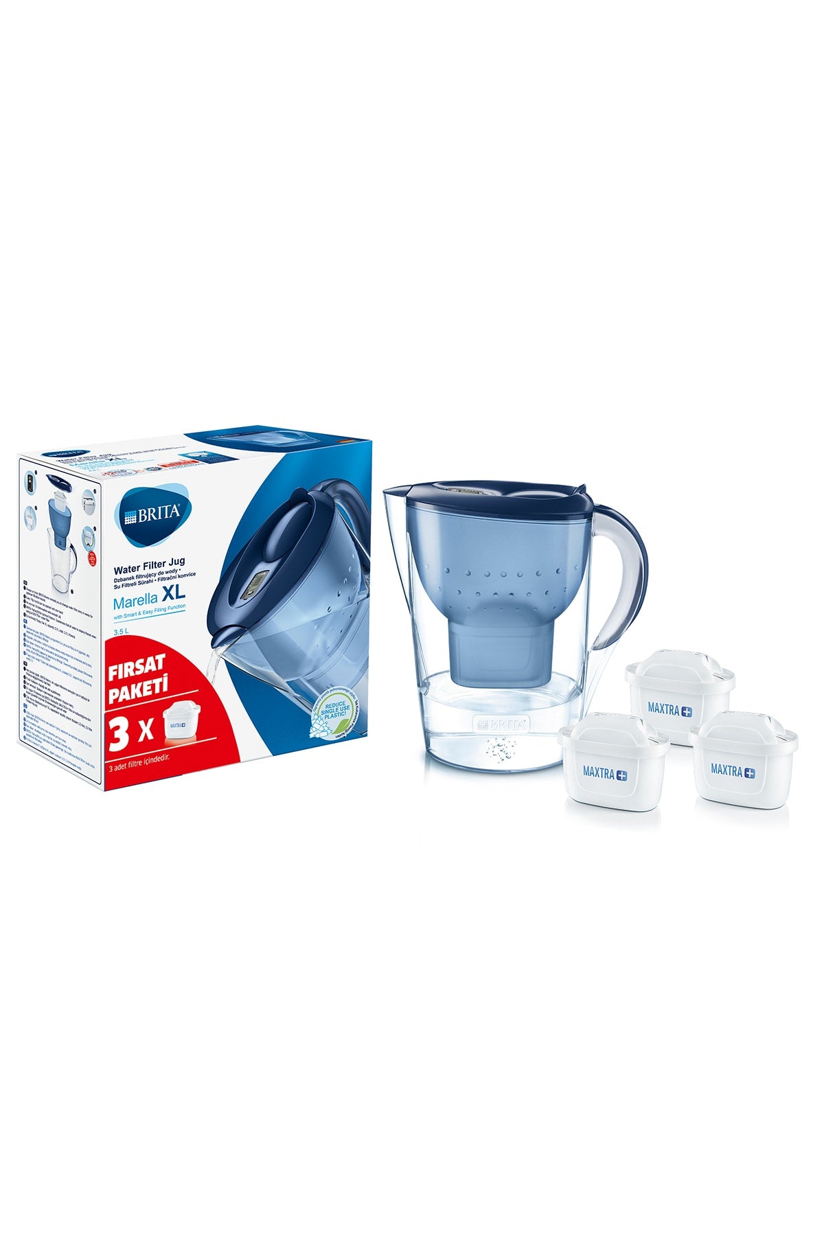 Marella XL 3 Filtered Water Purifier Jug - Blue