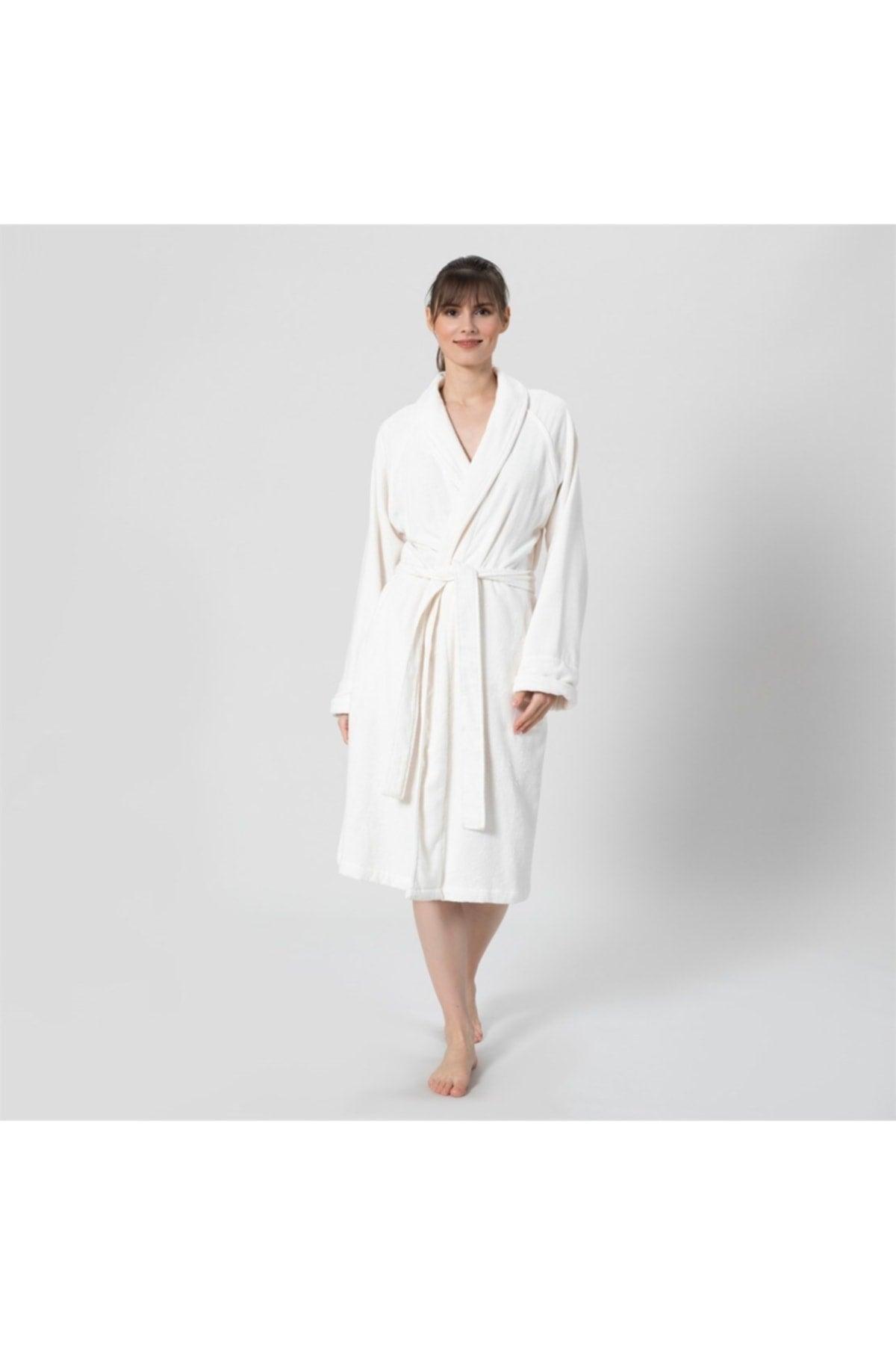 Solid Unisex Bathrobe Ecru - Swordslife