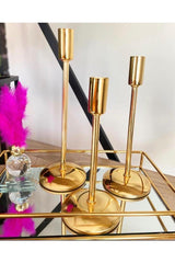 3 Size Metal Gold Candlestick Set - Swordslife