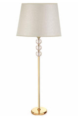 3 Crystal Stone Gold Metal Leg Floor Lamp Has Beige - Swordslife