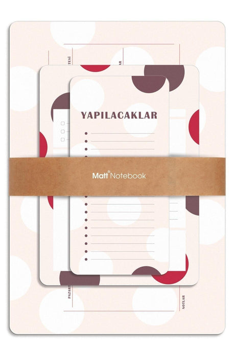 3-Piece Desktop Planner Set Polka Dots