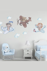 Set of 3 Familiar Pilot Bears Wall Stickers - Swordslife