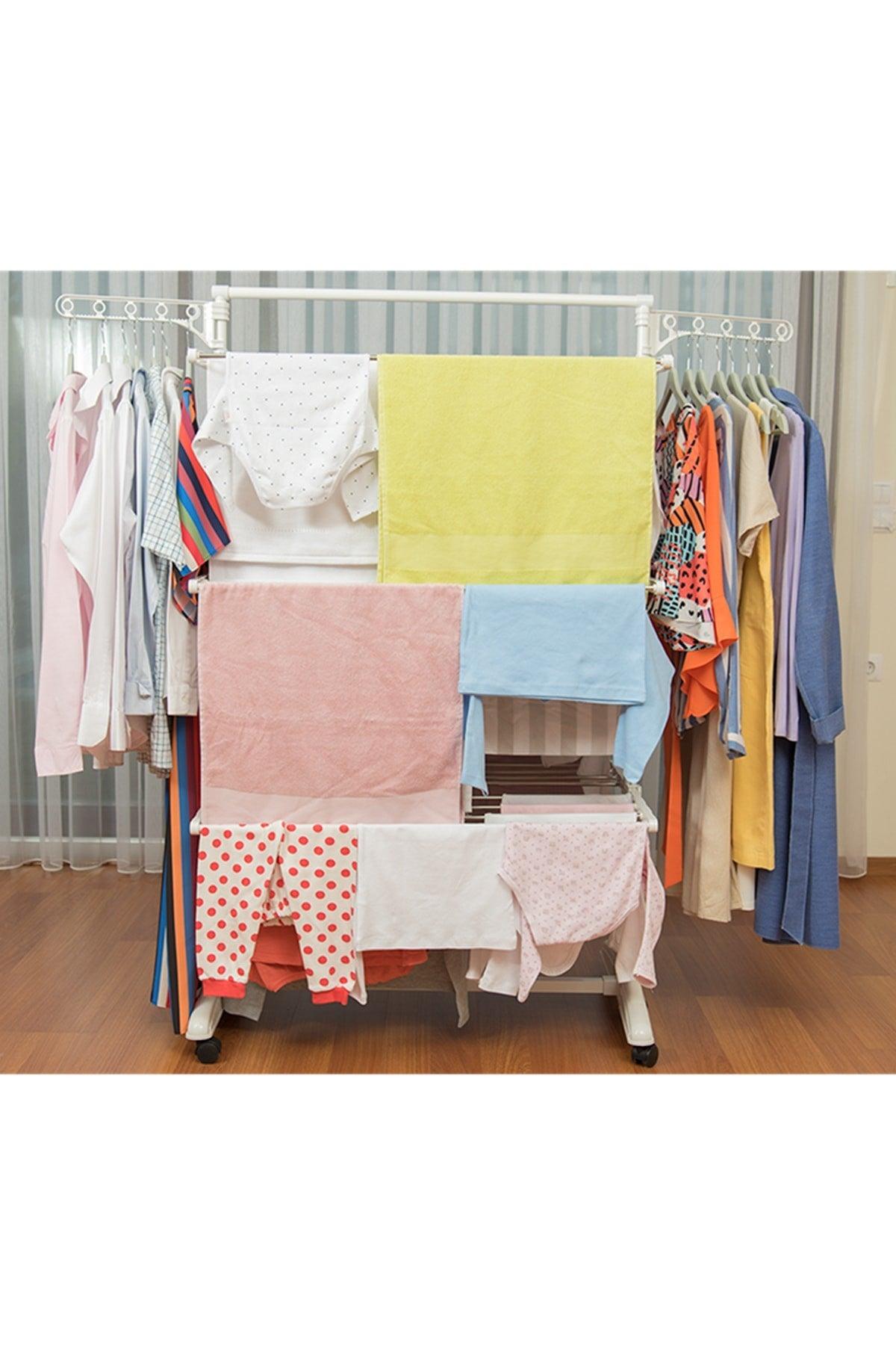 3 Layer Laundry Rack Wheeled Luxury Laundry