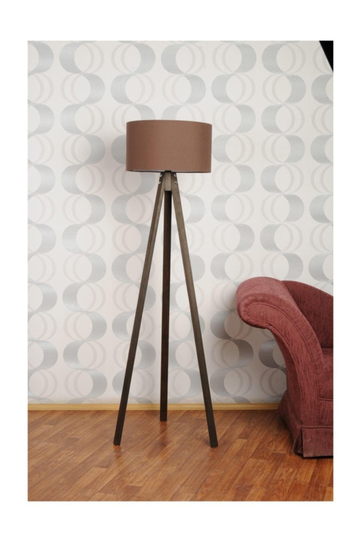 3-Legged Tripod Floor Lamp Lampshade Fabric Head---bitter Brown-c - Swordslife