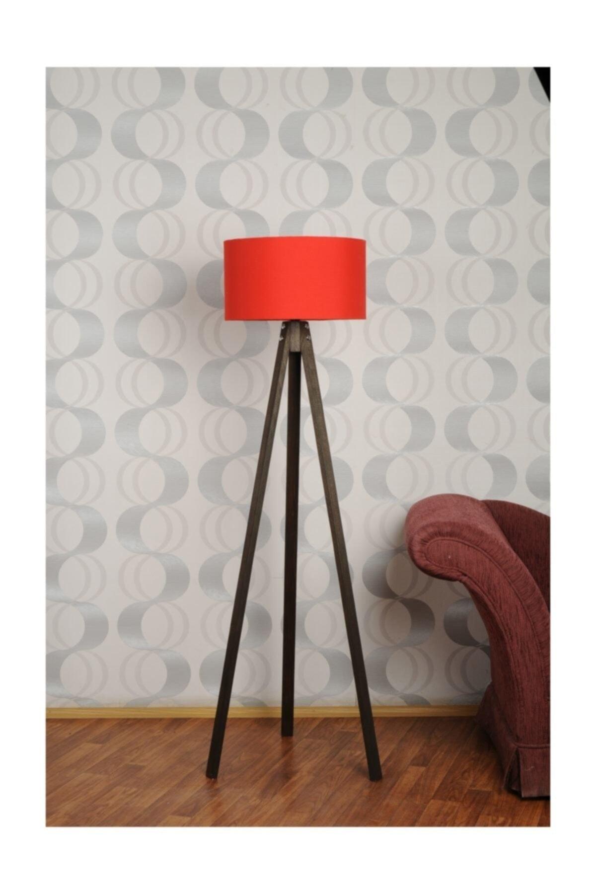 3-Legged Tripod Floor Lamp Lampshade Fabric Head---red-c - Swordslife