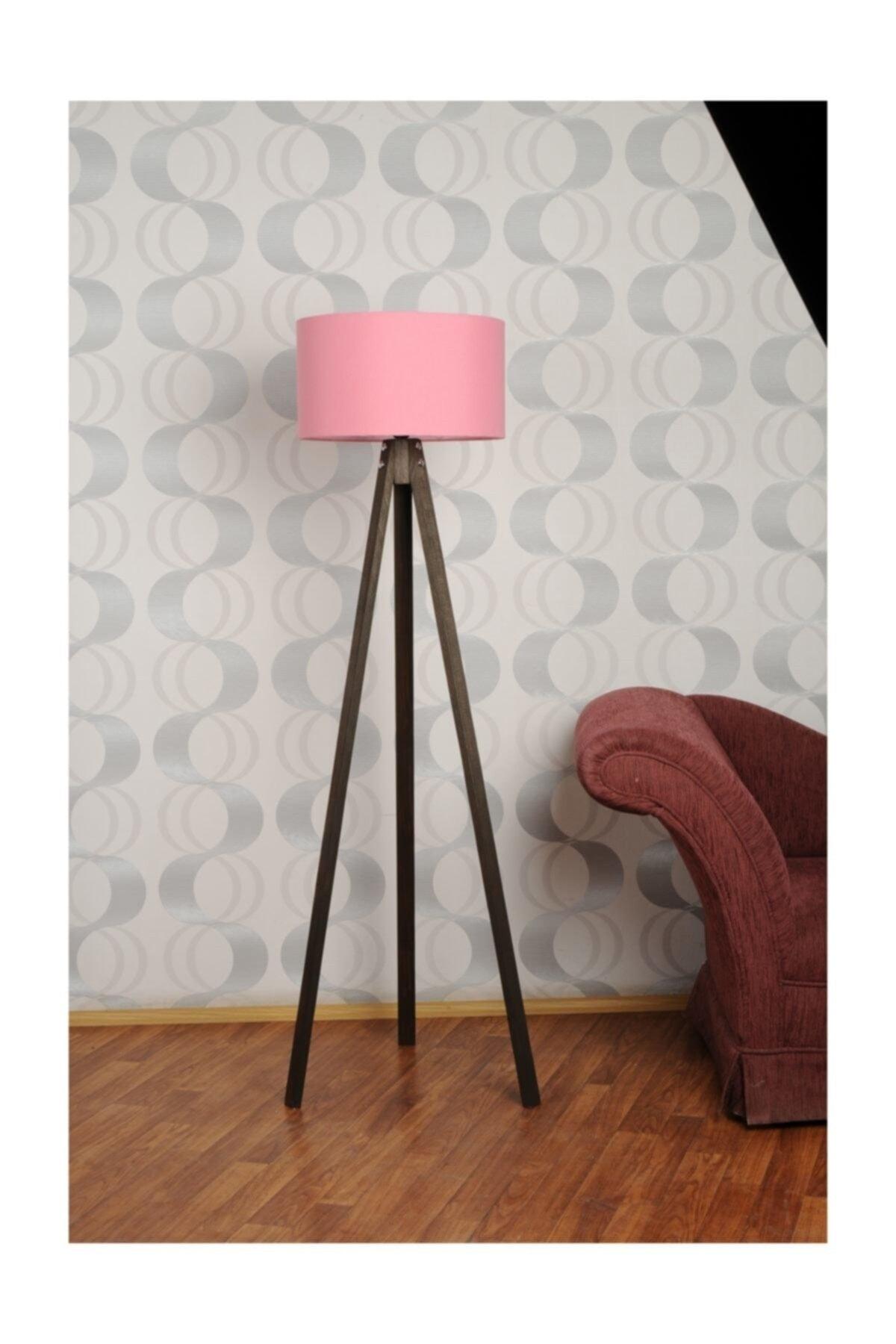 3-Legged Tripod Floor Lamp Lampshade Fabric Head---pink-c - Swordslife