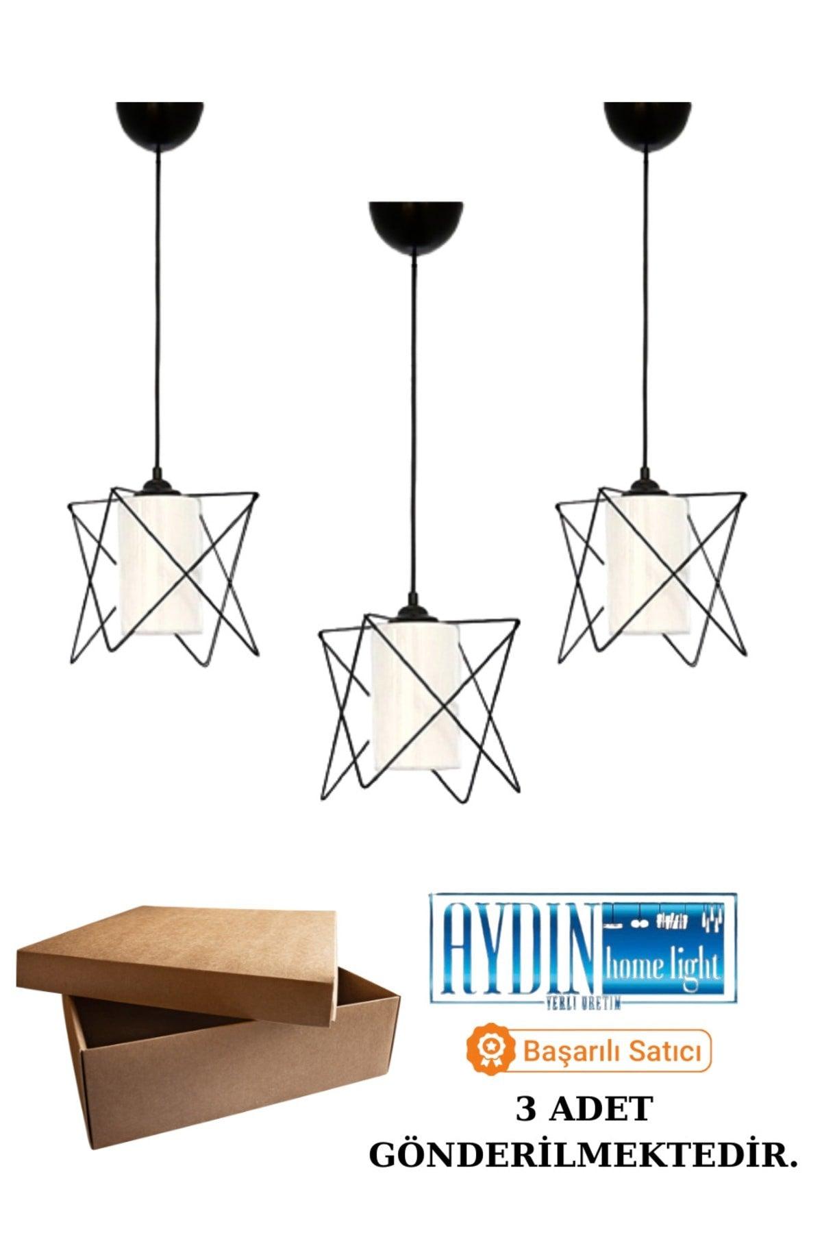 Triple Black Zigzag White Mica Glass Chandelier - Swordslife