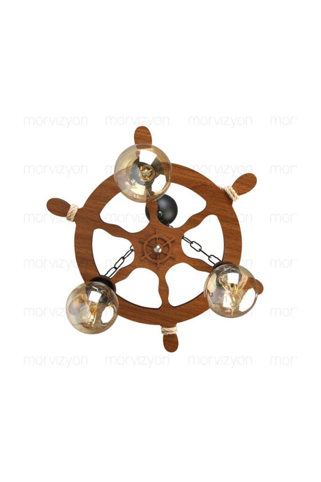 3 Pcs Rudder Themed Wooden Chandelier M253 - Swordslife