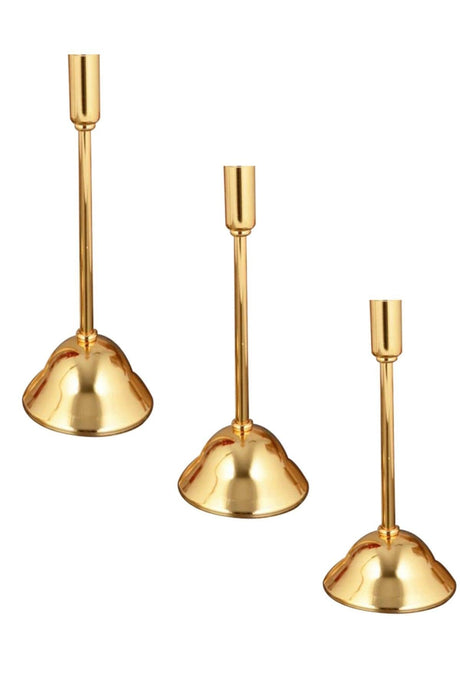 3 Pcs Metal Gold Candlestick Candle Holder - Swordslife