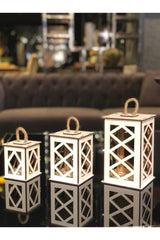 Mini Wooden Lantern Set of 3 - Swordslife