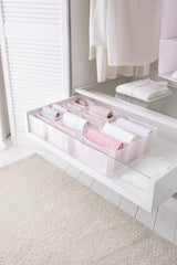 Set of 3 Pink Striped Compartment Drawer Organizer - Swordslife