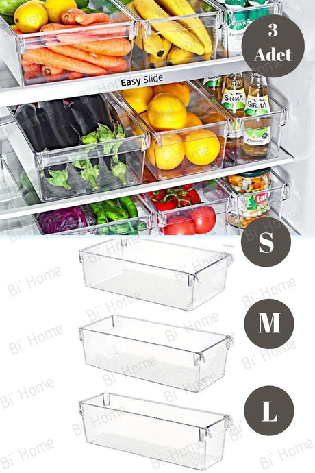 3-Set Tall Clear Refrigerator & Cabinet