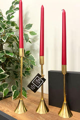 3 Pcs Heeled Gold Candlestick Candle Holder Decorative Candle Holder Thin Long Leg Home Decoration - Swordslife