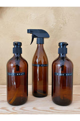 3 Pcs 500 Ml Amber Brown Glass Bottle Liquid Soap Dispenser Dish Soap Set - Swordslife