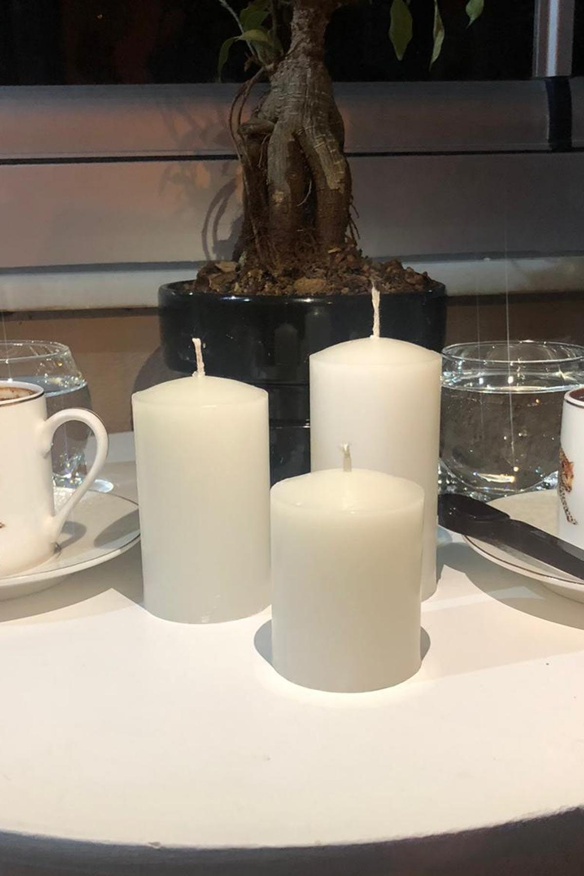 3 Pcs Cylinder Candles