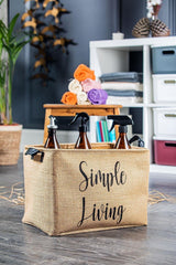 3 Pieces Simple Living Maxi Jute Rectangular Basket 35x25x25 Cm - Swordslife