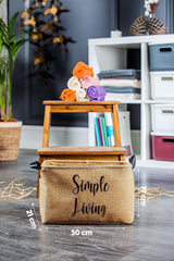 3 Pieces Simple Living Mini Jute Rectangular Basket 30x21x19 Cm - Swordslife